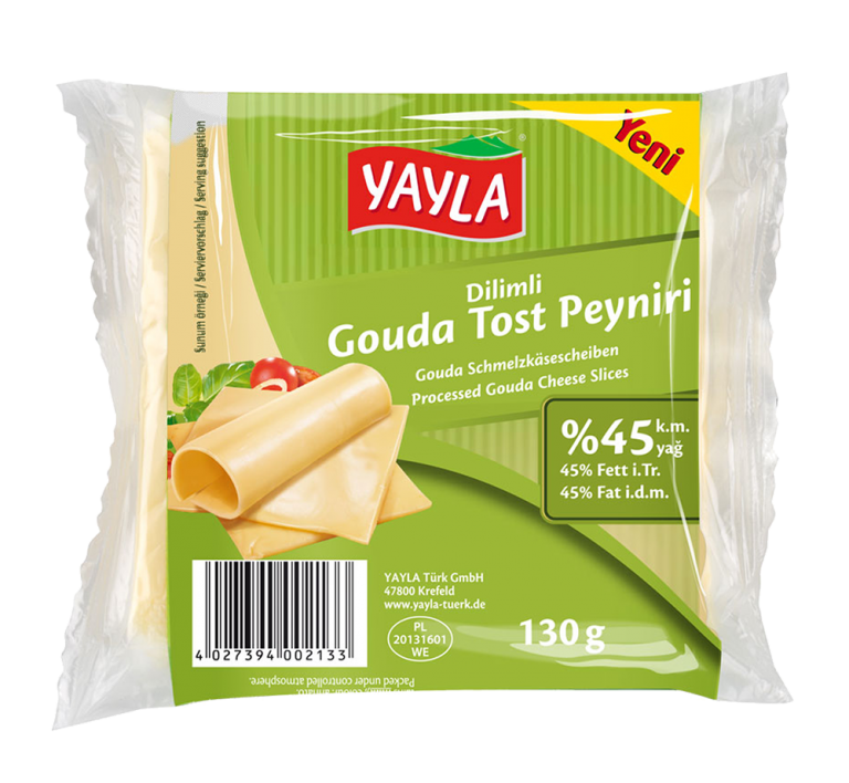Processed Gouda cheese slices 45 fat i.d.m. 130g United Turkish Brands